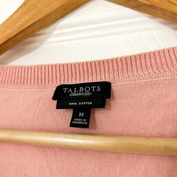 Talbots Pima Cotton Sleeveless Knit Tank Top Pink Women’s Size Medium EUC - Picture 2 of 3